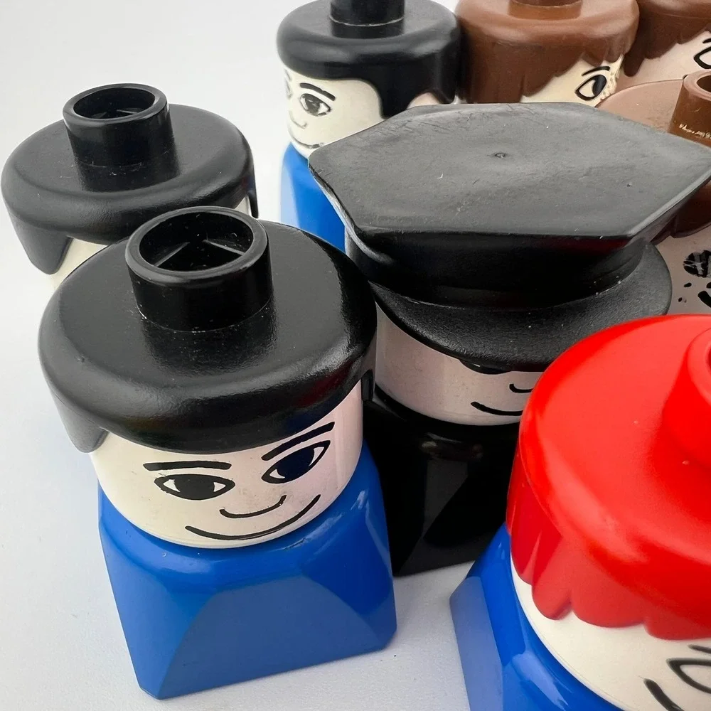 LEGO DUPLO Vintage Face Bricks Character Building Blocks Toy Lot 18 Pieces 2000s